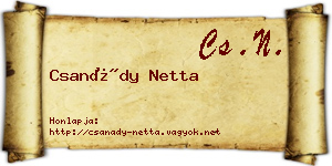 Csanády Netta névjegykártya